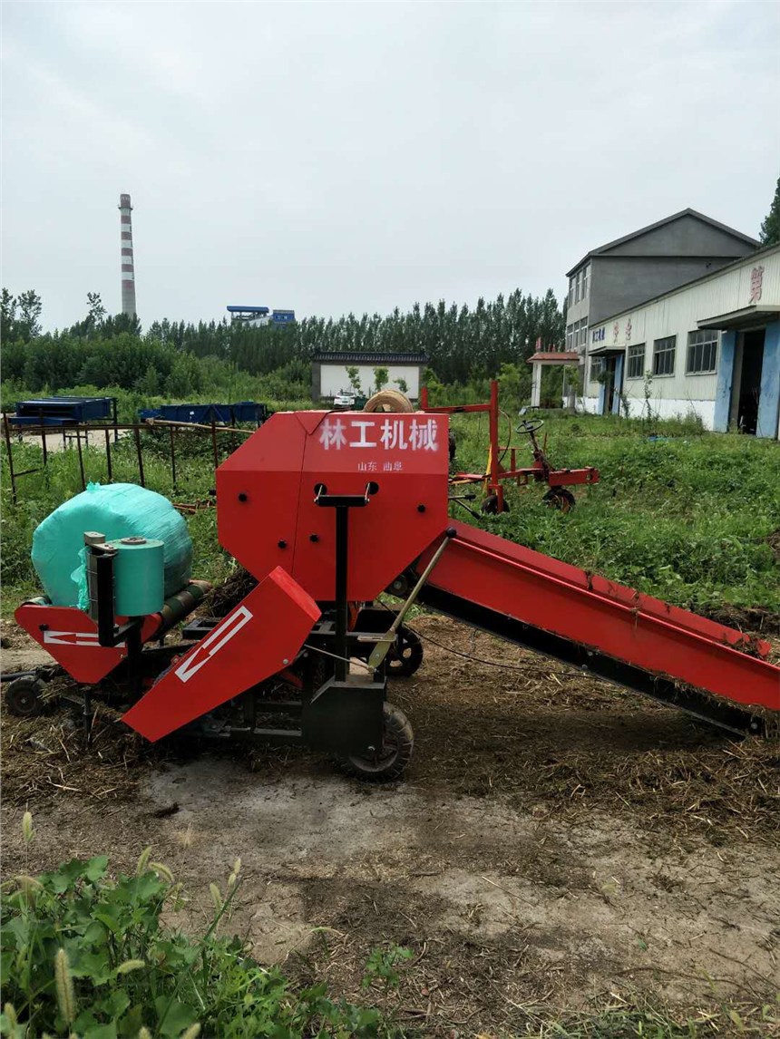 养殖专用青草秸秆粉碎打捆包膜机全自动青贮打捆包膜机